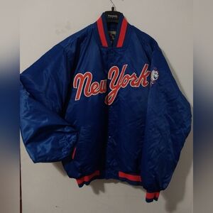 Majestic Cooperstown Collection Ny Mets Satin Puffer Jacket Size Xl